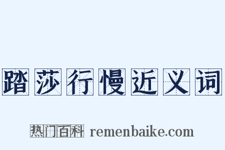 踏莎行慢近义词是什么意思的图片